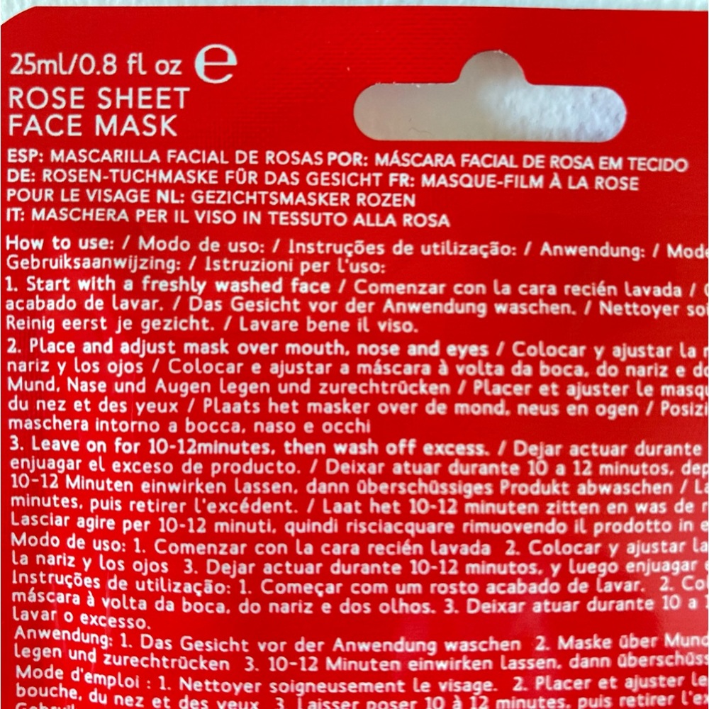 DISNEY MINNIE MOUSE Rose Water Face Mask - Mad Beauty 1 BRAND NEW PACK PER SALE - Picture 3 of 5